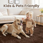 6x9 Area Rugs for Living Room Rug: Soft Fluffy Shag Brown Rugs for Bedroom - Image 4