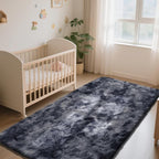 Soft Runner Rugs for Bedroom, Mottling Dark Grey 2x6 Area Rugs Fluffy Rug Shag - Image 4