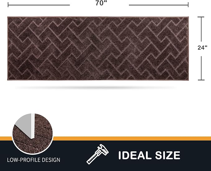 PURRUGS Dirt Trapping Door Mat 24" x 70", Non-Slip Machine Washable Entry Rug - Image 2