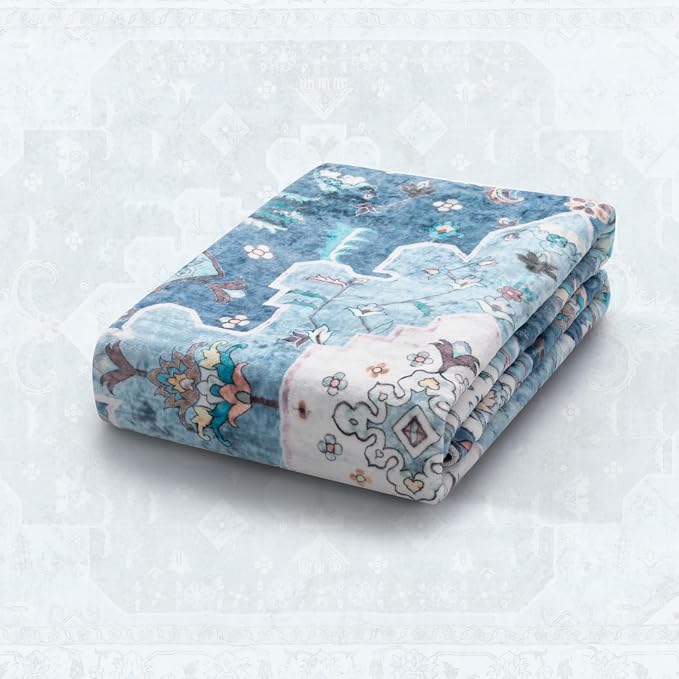 SERISSA Area Rug 4x6 Boho Rugs for Bedroom, Vintage Blue Washable Non Slip Rugs - Image 6