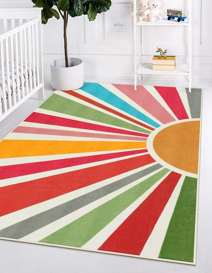 STARUIA Boho Washable Rug 4'x6' Kids Area Rug by STARUIA