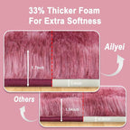 Soft Runner Rugs for Bedroom Hallways, 2x4 Tie-Dyed Blush Pink Fluffy Shag - Image 2
