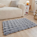 Gray Rabbit Plush Rug 2'x3', Fluffy Shaggy Area Rug by CHOVY