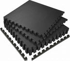 SUPERJARE 0.56'' Thick 6 Pcs 24 Sq Ft Rubber Top Exercise Equipment Mats by SUPERJARE