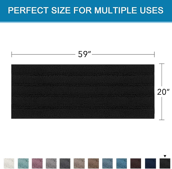 H.VERSAILTEX Bathroom Rugs Bath Mat Runner Rug Non Slip Kitchen Rug Extra Long - Image 2