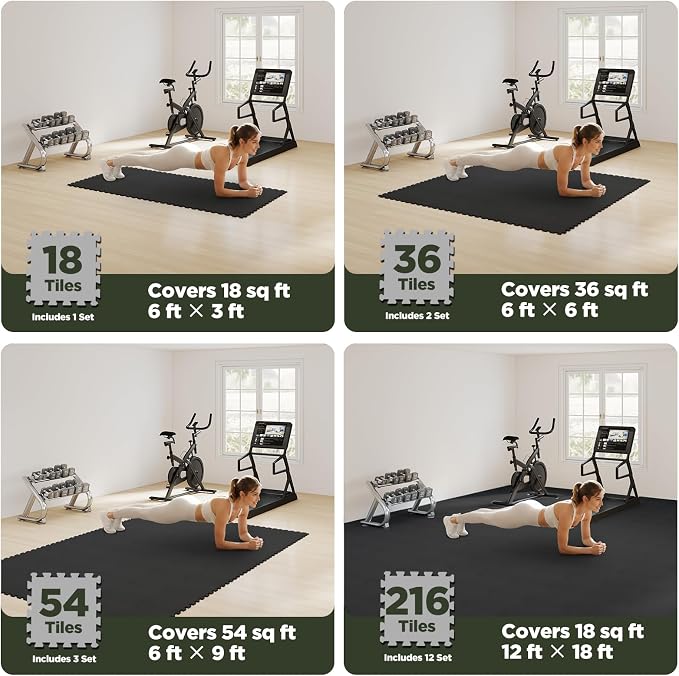 AIRHOP 18 PCS Gym Floor Mat, EVA Foam Puzzle Gym Mat, High-Density Interlocking - Image 5