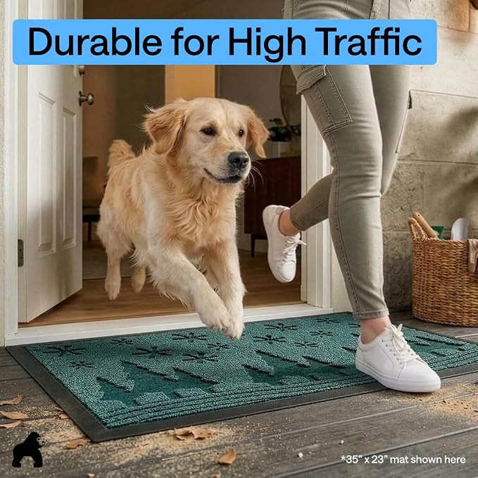 GORILLA GRIP 100% Waterproof All-Season WeatherMAX Doormat, US Designed Natural - Image 7