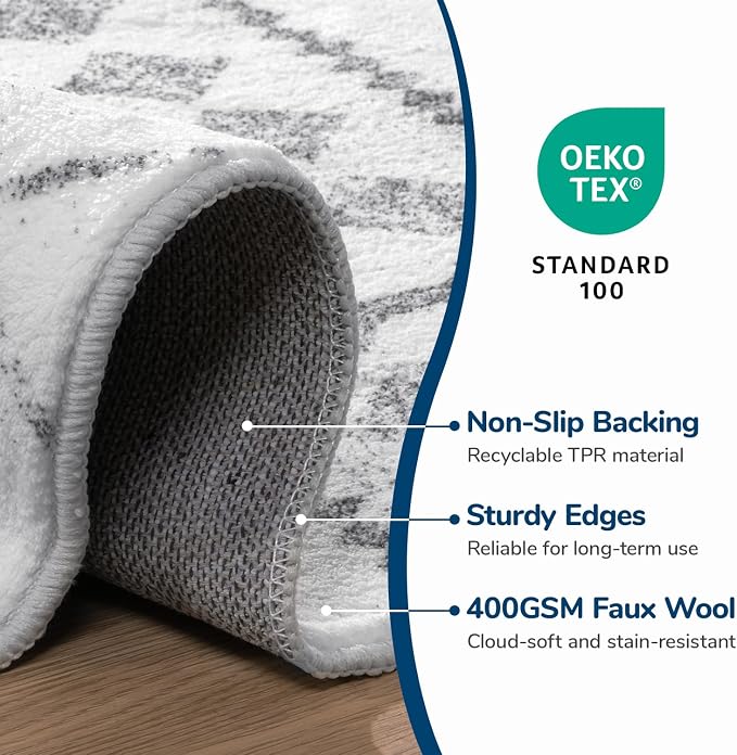Lessymo Washable Area Rugs 6x9 for Bedroom Living Room Kitchen, Ultra-Soft Faux - Image 6