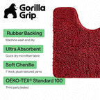 GORILLA GRIP Plush Absorbent Shaggy Chenille Bath Rug Mat - Image 3