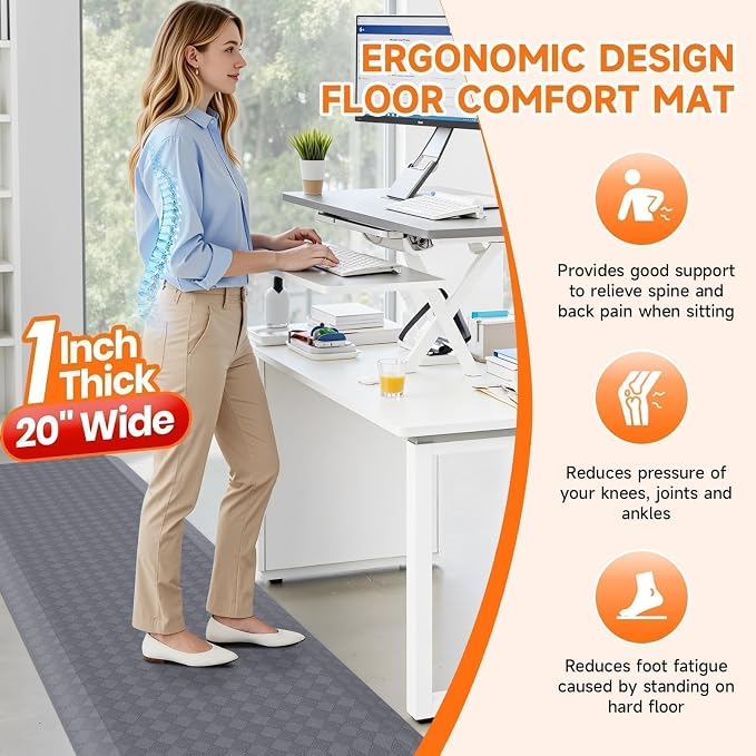 StepRite 1” Thick Kitchen Mats for Floor, Anti Fatigue Kitchen Rugs, Heavy Duty - Image 5