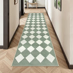 Lahome Zelie Checkered Washable 2x8 Green Runners by Lahome