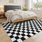 Terrug Black and White Checkered Rug - Image 3
