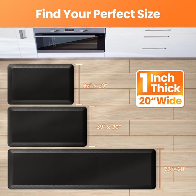 Kitchen Mats for Floor, 1 Inch Extra-Thick Kitchen Rugs, Non-Slip & Waterproof - Image 8