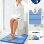 OLANLY Memory Foam Toilet Rugs U Shaped 24x20, Super Soft Absorbent Contour - Image 4