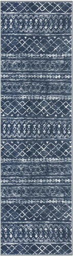 KUTA Moroccan Washable Runner Rug, 2x7 Non-Slip Vintage Navy Blue Boho Hallway - Image 8