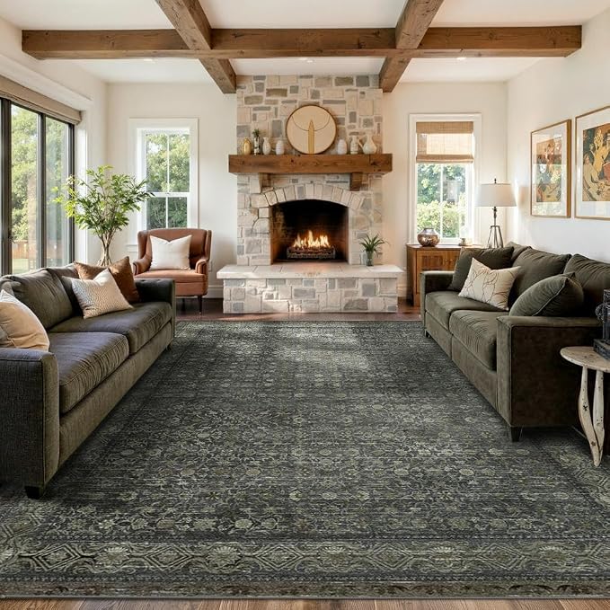 9x12 Washable Area Rug for Living Room, Extra Large, Durable Low Pile Non Slip - Image 4