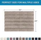 H.VERSAILTEX Bath Mats for Bathroom Non Slip Extra Thick Chenille Striped Bath - Image 2
