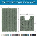 H.VERSAILTEX Bathroom Rugs Bath Rug Set 2 Piece Bathroom Contour Rug Toilet Mat - Image 2