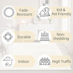5x7 Geometric Solid Beige Area Rug – Washable, Durable Non-Slip Indoor Carpet - Image 3