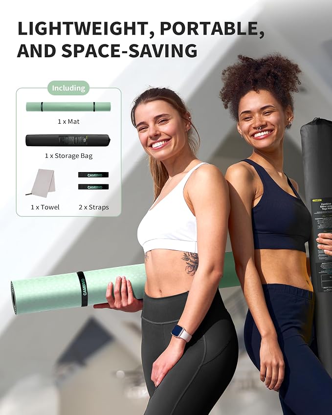 CAMBIVO Yoga Mat 72" x 48" Large Workout Mat - Image 6