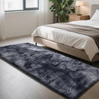 Soft Runner Rugs for Bedroom, Mottling Dark Grey 3x7 Area Rugs Fluffy Rug Shag by Yongyangjuxi