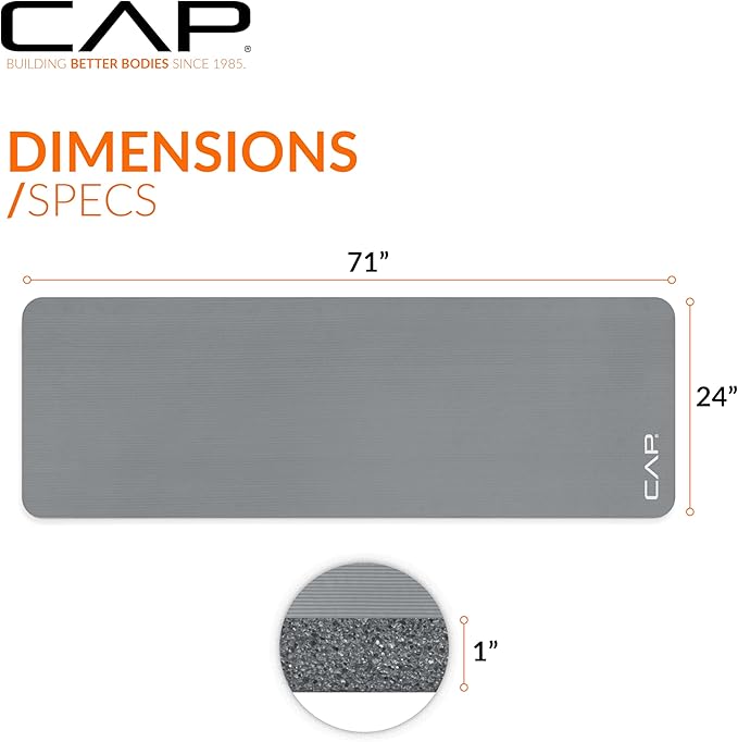 CAP Barbell 1-Inch High Density Exercise Yoga Mat - Image 4