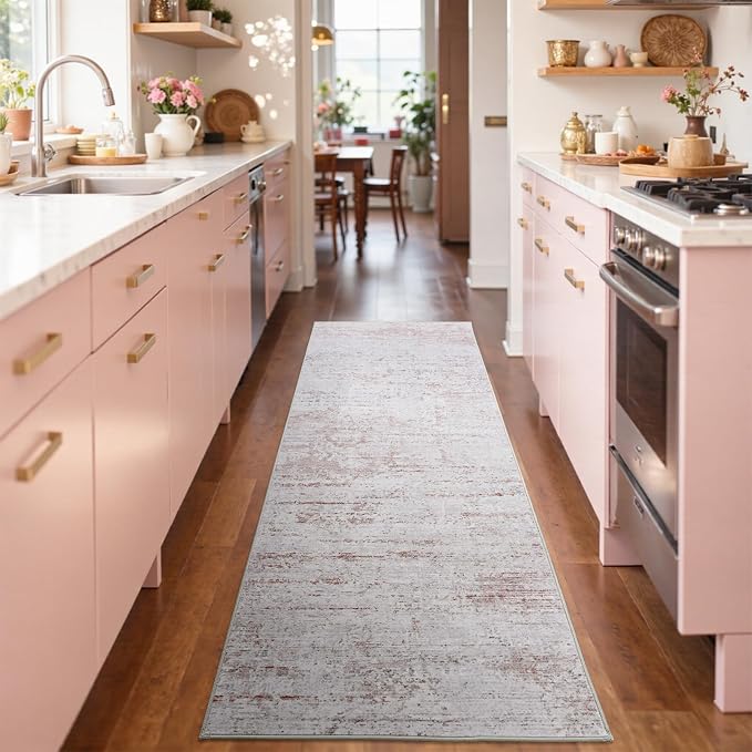 2x6 Ft Washable Runner Rug, Non-Slip Low Pile Hallway Kitchen Area Rug - Image 4