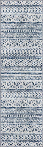 KUTA Moroccan Washable Hallway Runner Rug, 2x8 Non-Slip Vintage Blue White Boho - Image 8