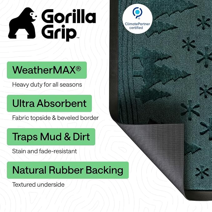GORILLA GRIP 100% Waterproof All-Season WeatherMAX Doormat, US Designed Natural - Image 2