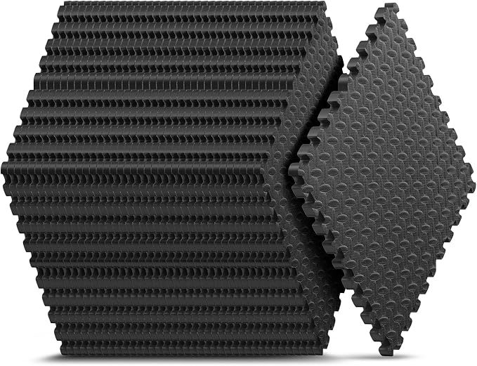 24 Pack Home Gym Mat, Puzzle Exercise Mat, EVA Interlocking Foam Floor Tiles by NazhuraGoodCompanionAtHome