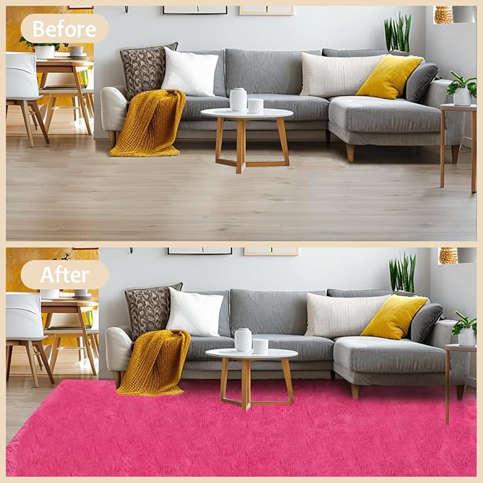 Mugorn Hot Pink Fluffy Soft Rugs - Image 8