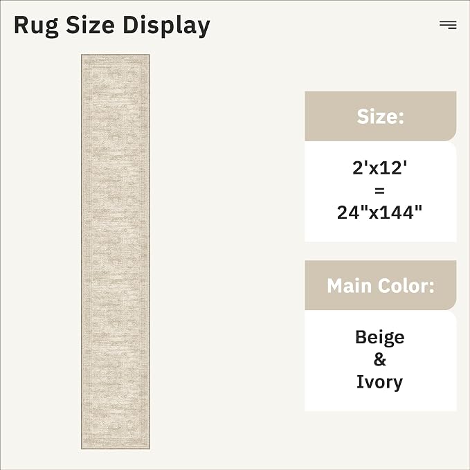 Soalmost Runner Rug 2x12 Washable Non-Slip Hallway Runner Rugs - Image 5