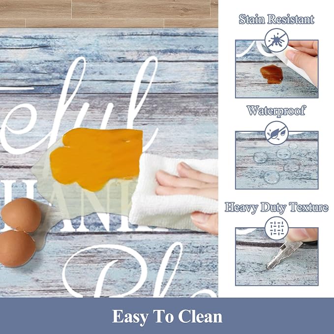 HEBE Anti Fatigue Kitchen Mat Set of 2 Non Slip Cushioned Kitchen Mats - Image 4