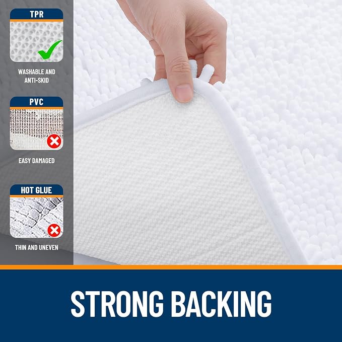 OLANLY Toilet Rugs U-Shaped 24x24, Extra Soft Absorbent Chenille Contour - Image 6