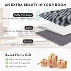 Fluffy Rugs for Living Room, 5x7 Ft Black White Zebra Shag Rugs for Bedroom - Image 6