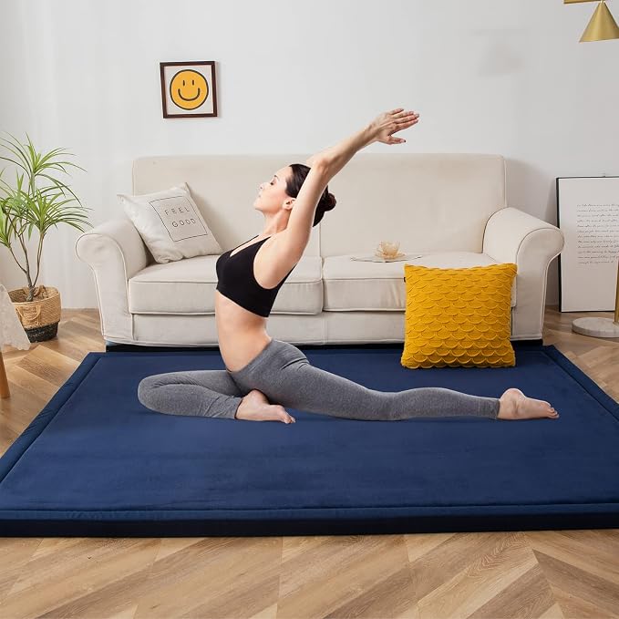 MAXYOYO Coral Velvet Area Rug, Thick Japanese Tatami Mat Living Room Carpet - Image 3
