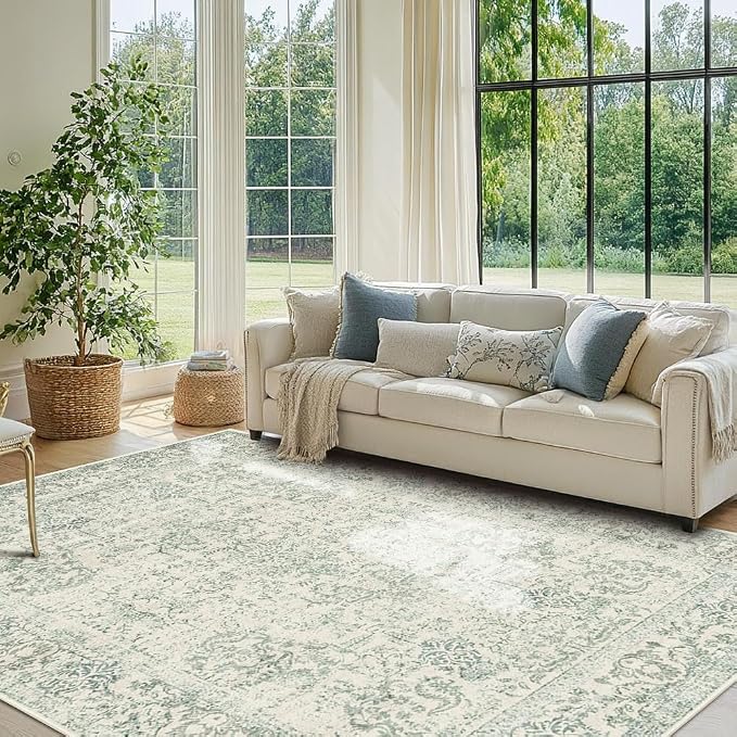 Rugxara 5X7 Washable Area Rug for Living Room, Vintage Large Boho Rugs for - Image 2