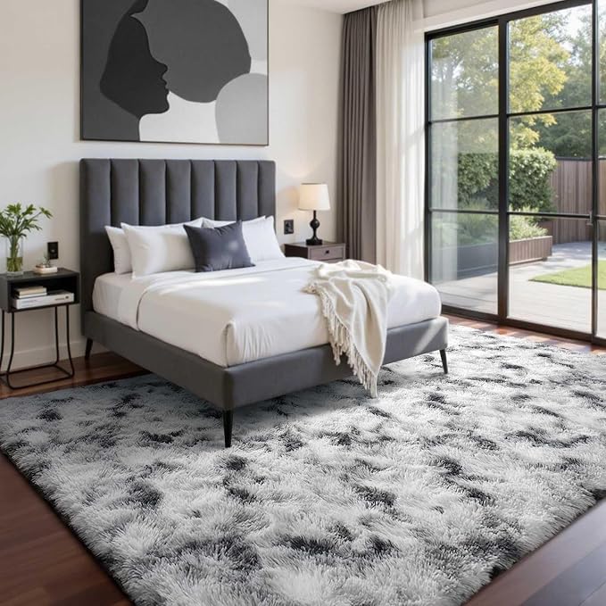 4x6 Ft Shag Area Rug for Bedroom Living Room, Tie-Dyed Ultra Soft Fluffy Furry - Image 3