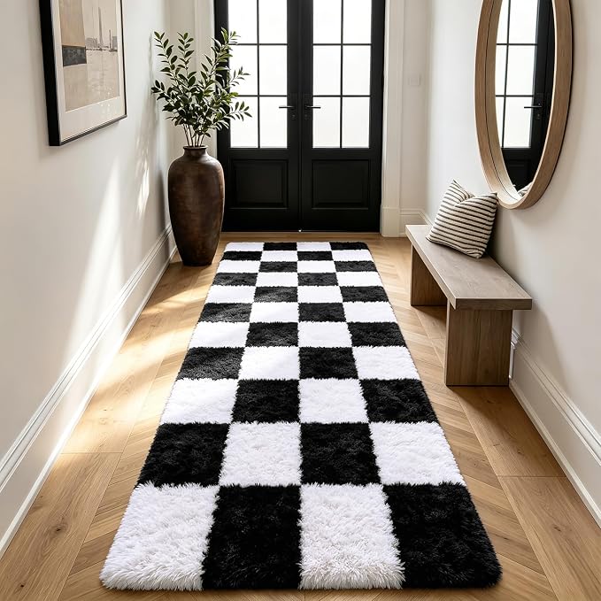 Shag Runner Rug for Bedroom Living Room 2x6 Upgrade Non-Slip Fluffy Soft - Image 4