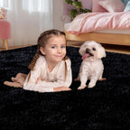 qulint Black Rug for Living Room, 10x14 Area Rug for Bedroom Soft Fluffy Large - Image 8