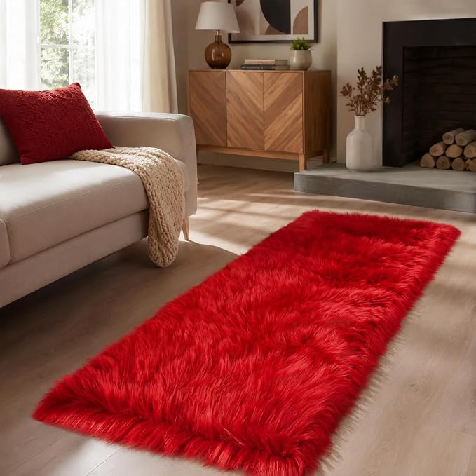 EasyJoy Ultra Soft Faux Fur Rug Fluffy Sheepskin Rug - Image 2