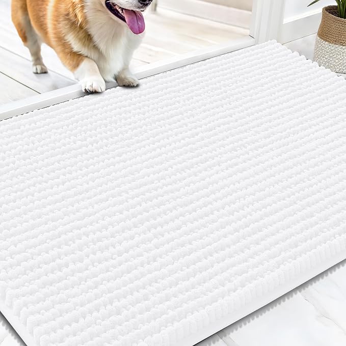 OLANLY Dog Door Mat for Muddy Paws 34x21, Ultra Absorbent Chenille Mud Doormat by OLANLY