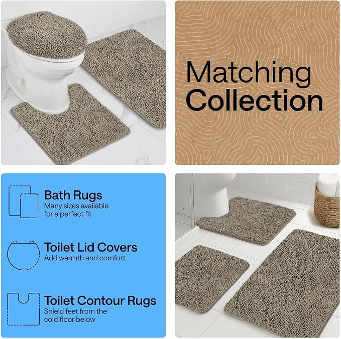 GORILLA GRIP Bath Rug Mat 44x26, Thick Soft Absorbent Chenille, Quick Dry - Image 8