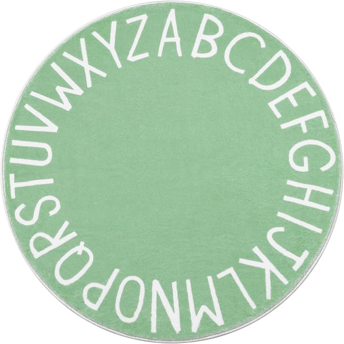 Topotdor Round Kids Play Rug Alphabet Nursery Area Rug Extra Large Soft by Topotdor