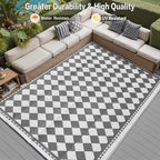 HUGEAR Outdoor Waterproof Rug 6'x9' Plastic Straw Rugs Washable Reversible - Image 4