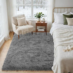 4x6 Area Rugs for Living Room Rug: Soft Fluffy Shag Light Gray Rugs for Bedroom - Image 4