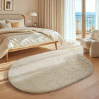 Ophanie 4x6 Oval Ivory Rugs for Bedroom Living Room Washable, Fluffy Fuzzy - Image 3