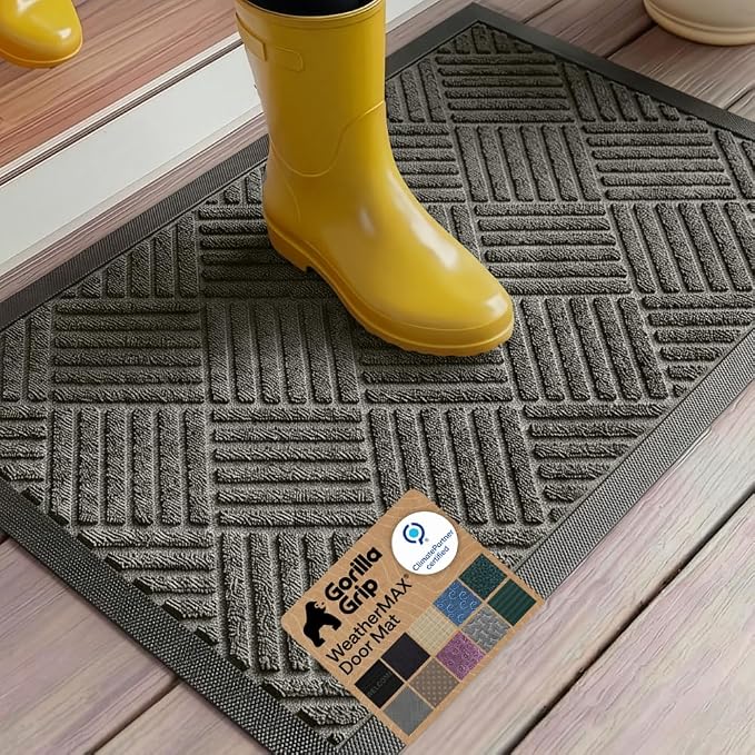 GORILLA GRIP 100% Waterproof All-Season WeatherMAX Doormat 35x23, US Designed by Unknown