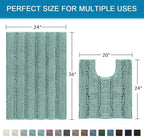 H.VERSAILTEX Bathroom Rugs Bath Rug Set 2 Piece Bathroom Contour Rug Toilet Mat - Image 2