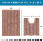 H.VERSAILTEX Bathroom Rugs Bath Rug Set 2 Piece Bathroom Contour Rug Toilet Mat - Image 2